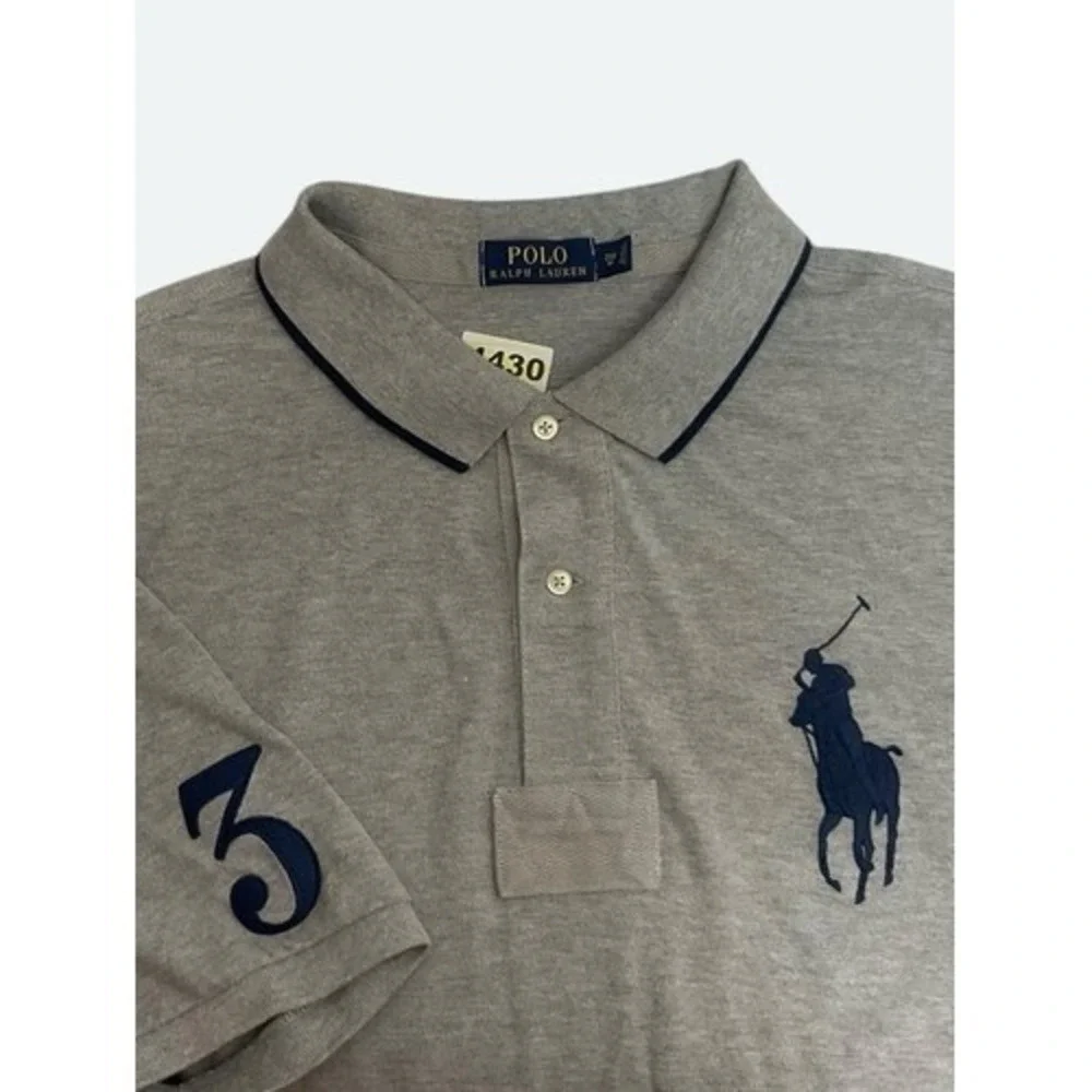 Polo Ralph Lauren Grey Big Pony Logo Short Sleeve Polo Shirt Men 2XB Sri Lanka